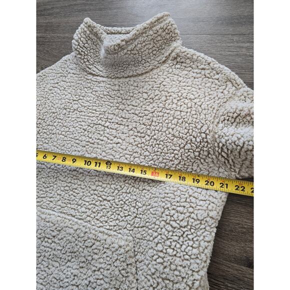 Eddie Bauer Sherpa Pullover Cream Fleece Cozy Teddy Sweater Women's M Cabincore - Picture 7 of 8